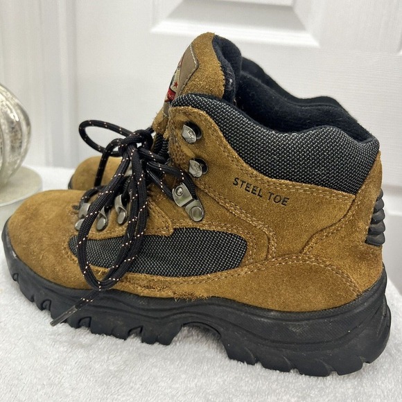 BRAHMA Womens Hard Toe Boots Hiking work Oil Slip Resistant Waterproof Brown 6 - Picture 5 of 10